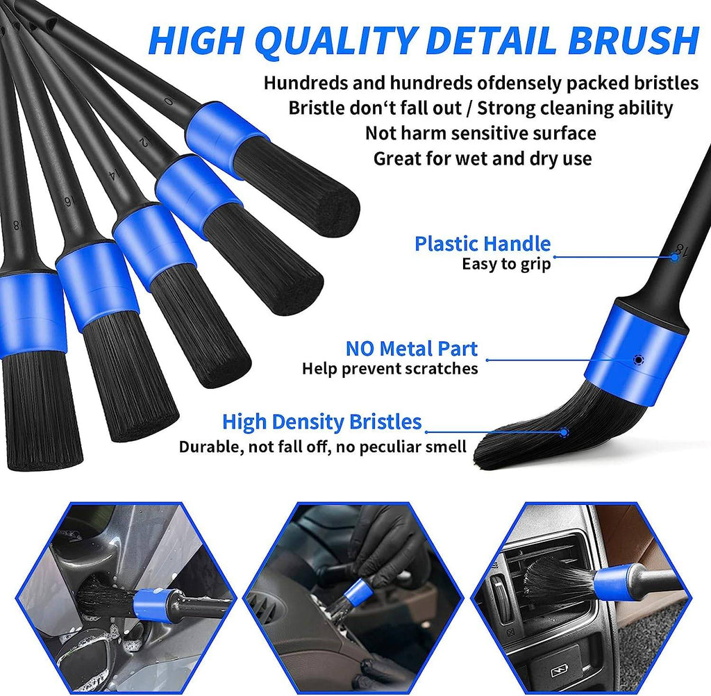 17-Piece Car Interior Detailing Brush Set — Complete Clean Kit