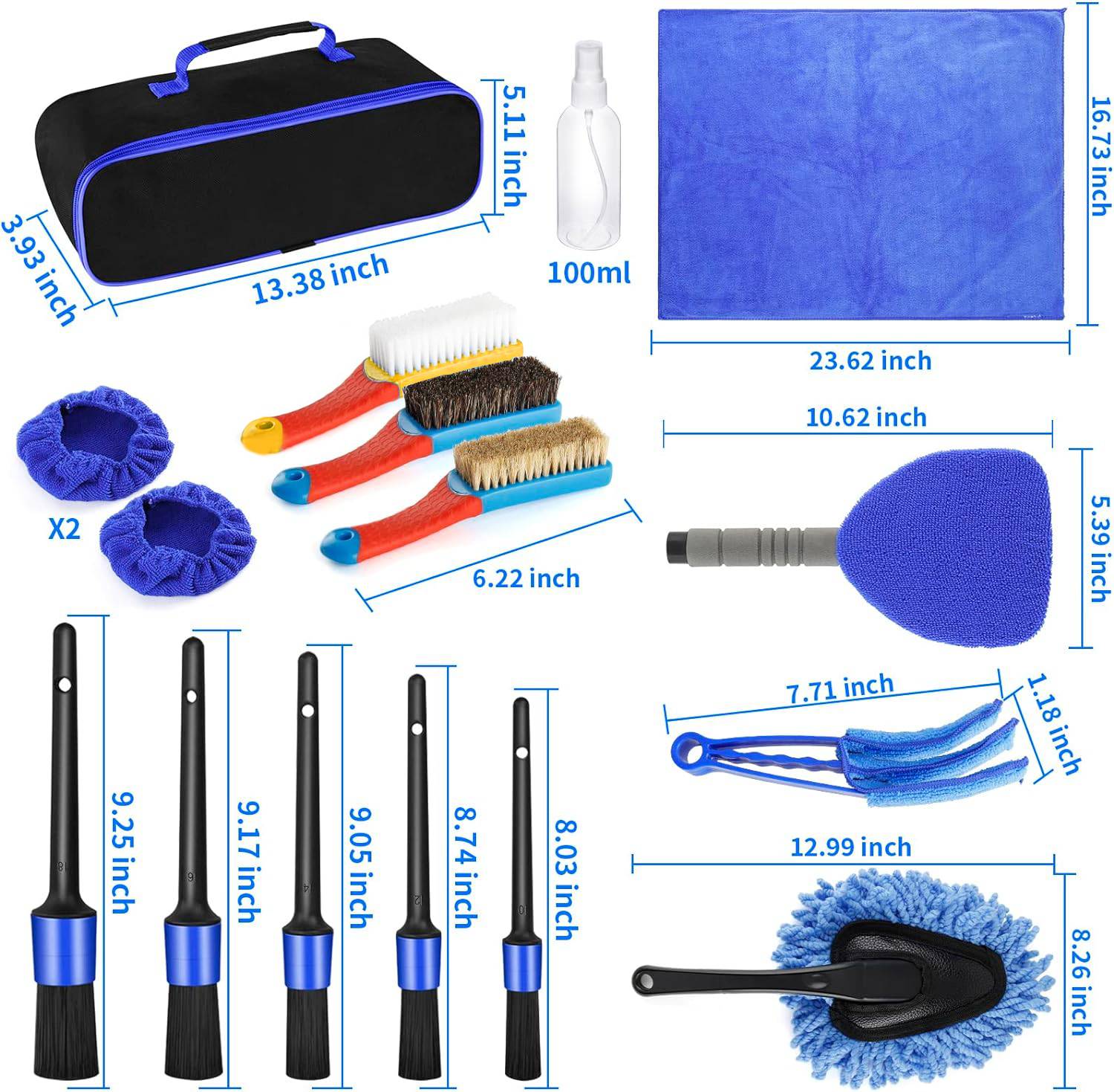 17-Piece Car Interior Detailing Brush Set — Complete Clean Kit