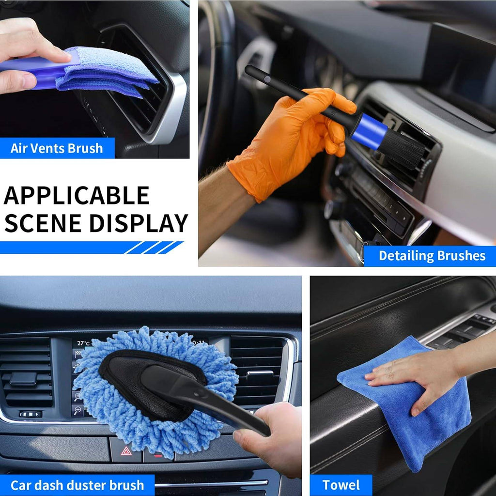 17-Piece Car Interior Detailing Brush Set — Complete Clean Kit